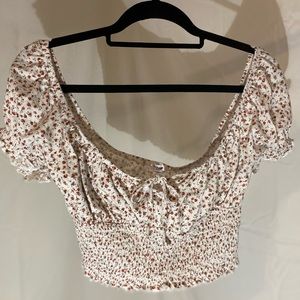 ✨COTTAGECORE🍄 Floral Scoop Neck Crop